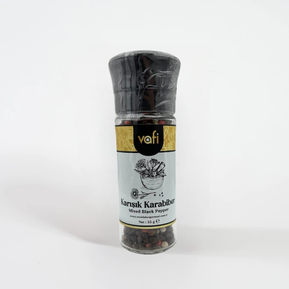 Vafi Cam Değirmen Kapak Serisi Karışık Karabiber 55 gr ürün görseli 1