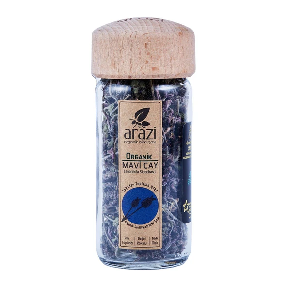 Arazi Organik Cam Kavanoz Mavi Çay 20 gr