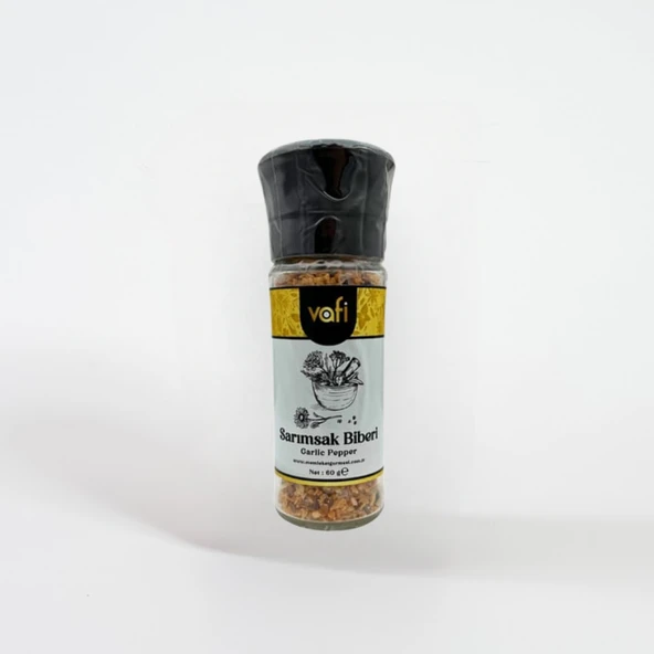 Vafi Cam Değirmen Kapak Serisi Sarımsak Biberi 60 gr ürün görseli 1