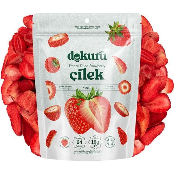 Dokuru Dondurularak Kurutulmuş Çilek 18 gr