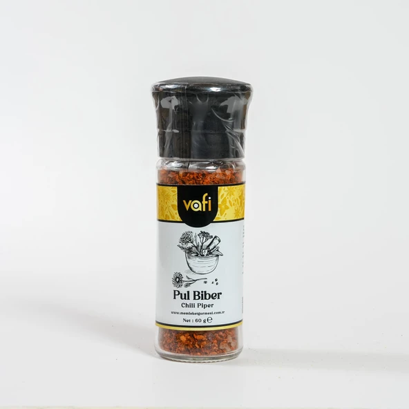 Vafi Cam Değirmen Kapak Serisi Pul Biber 60 gr ürün görseli 1