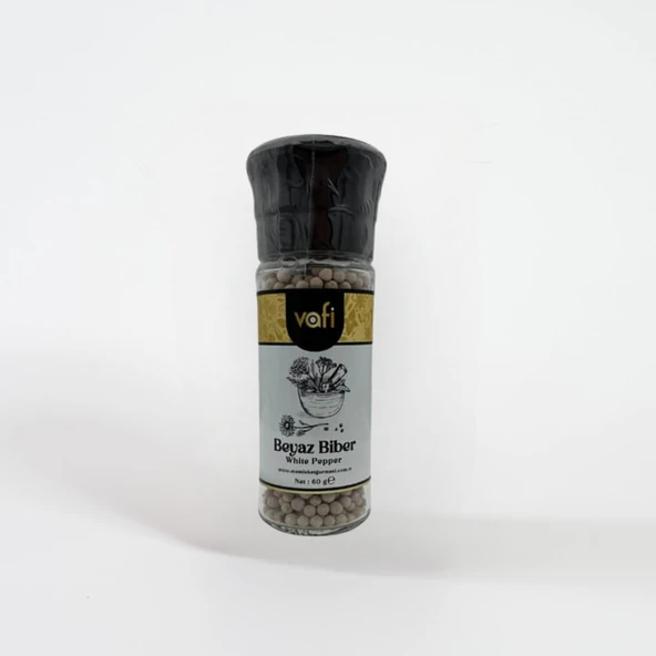 Vafi Cam Değirmen Kapak Serisi Beyaz Biber 60 gr ürün görseli 1