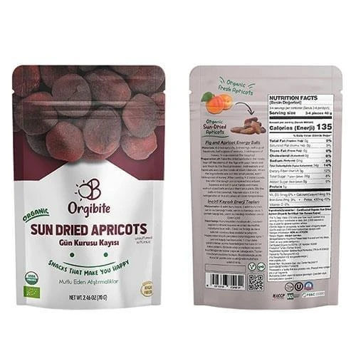 Organik Kayısı Gün Kurusu 70 gr