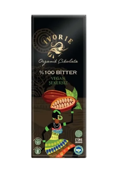 Ivorie Organik %80 Biter Portakallı Çikolata 40 gr