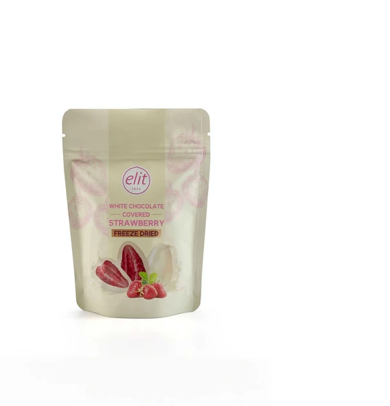 Elit Dondurulmuş White Chocolate Çilekli Çikolata 80 gr