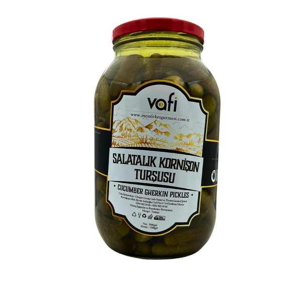 Vafi Turşu Serisi Salatalık Kornişon Turşusu 1000cc-500gr
