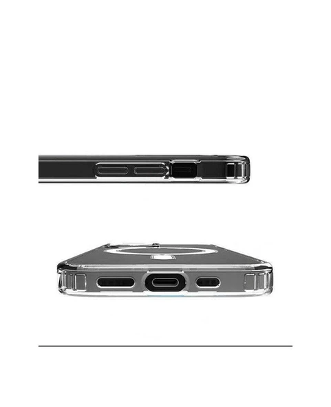 İPhone 12/12 Pro için Kılıf Kamera Korumalı Magsafe Wireless Şarj Özellikli Şeffaf Kılıf - 8