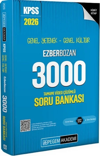 2026 KPSS Genel Yetenek Genel Kültür Ezberbozan 3000 Tamamı Video Çözümlü Soru Bankası Pegem
