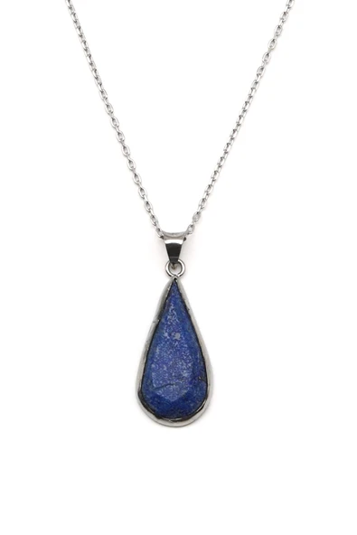 Lapis Lazuli Doğal Taş 925 Ayar Gümüş Kolye