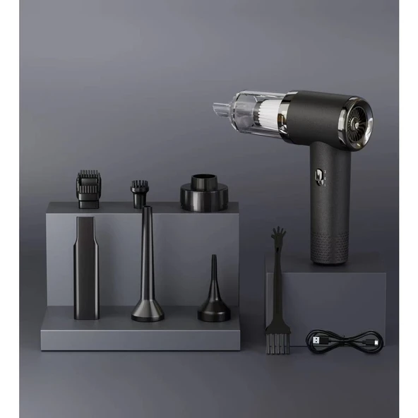 Vacum Cleaner Pro 2 Kademeli Araç Içi,ev Tipi Süpürge Çekim Üfleme Özellikli 12.000 Pa - 2