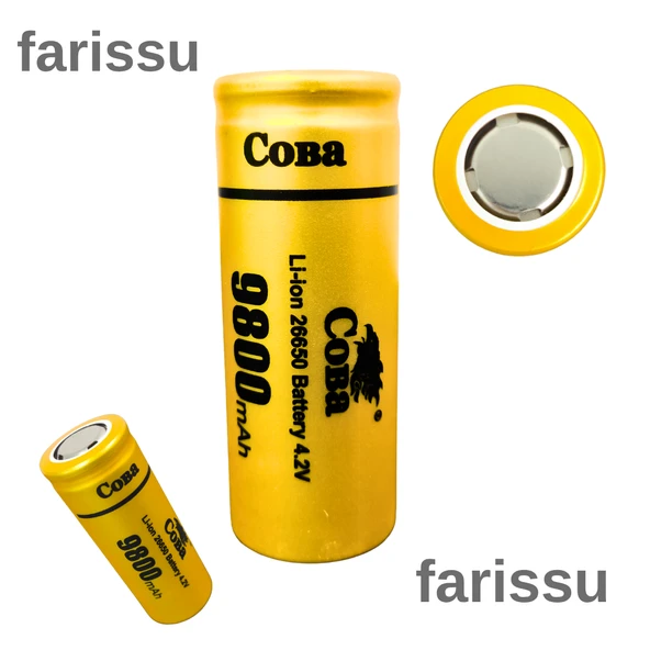 Coba 26650 Şarjlı Pil 9800mAh 4.2V Li-ion – El Feneri Uyumlu