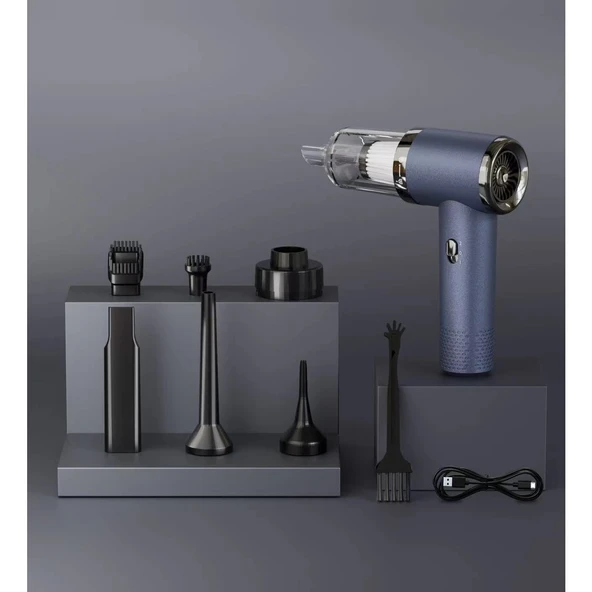 Vacum Cleaner Pro 2 Kademeli Araç Içi,ev Tipi Süpürge Çekim Üfleme Özellikli 12.000 Pa - 3