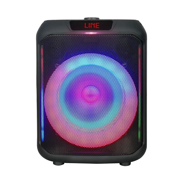 Zore GD-907 Dijital LED Göstergeli FM Radyolu Mikrofonlu RGB TWS 8 inç Stereo Bass Kablosuz Karaoke Hoparlör - 8