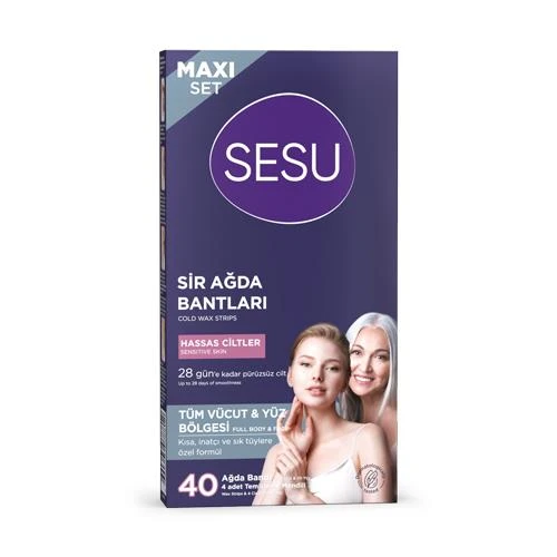 Sesu Sir Ağda Bantları Hassas Ciltler 40 Adet Ağda Bandı