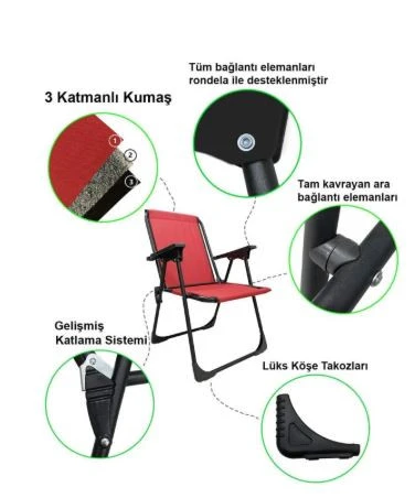 KATLANABİLİR PLAJ PİKNİK SANDALYESİ - 2