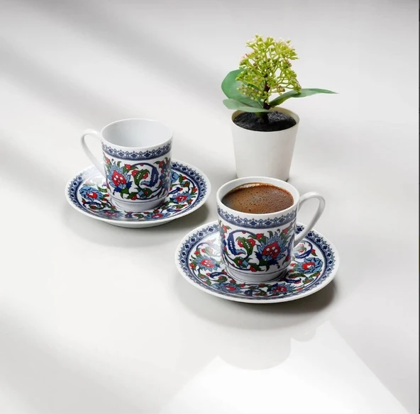 Güral Porselen Gözde Topkapı 12 Parça Kahve Fincan Takımı