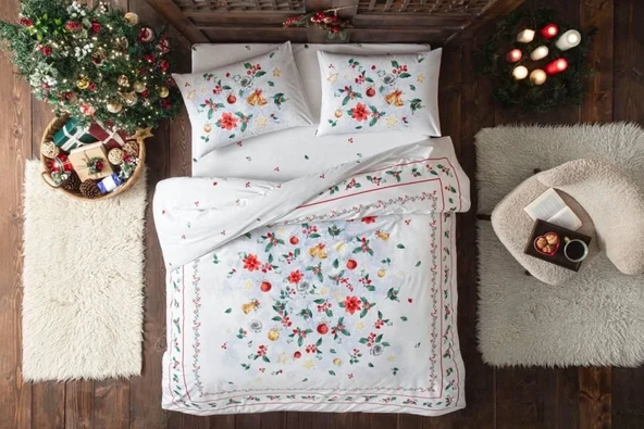Taç Glow Parlayan Çift Kişilik Nevresim Takımı Charm Kırmızı - 5
