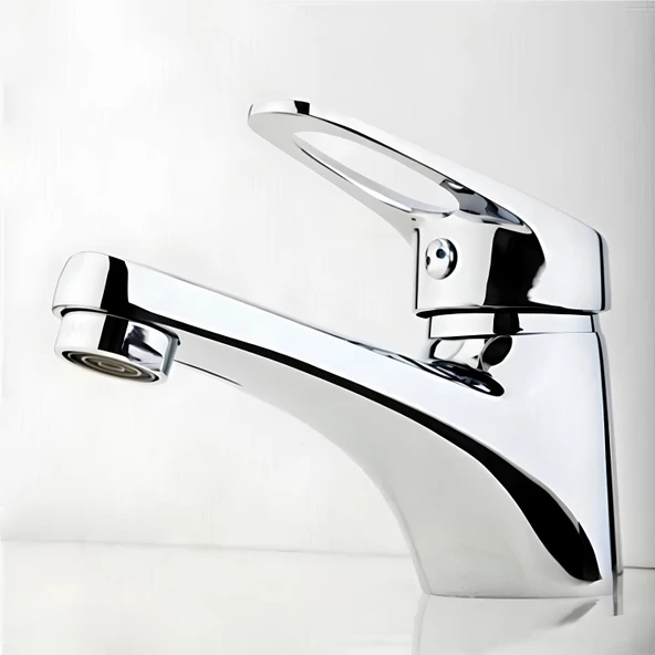 Mix Batarya Krom Lavabo Banyo Mutfak Musluğu Musluk Mermer Tezgah Üstü Çift Su Giriş Evye - 5