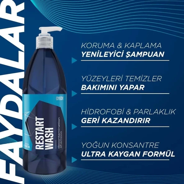 GYEON Q²M RestartWash Seramik Kaplama PPF Yenileyici Asidik Şampuan - 500 ml -Konsantre - 2