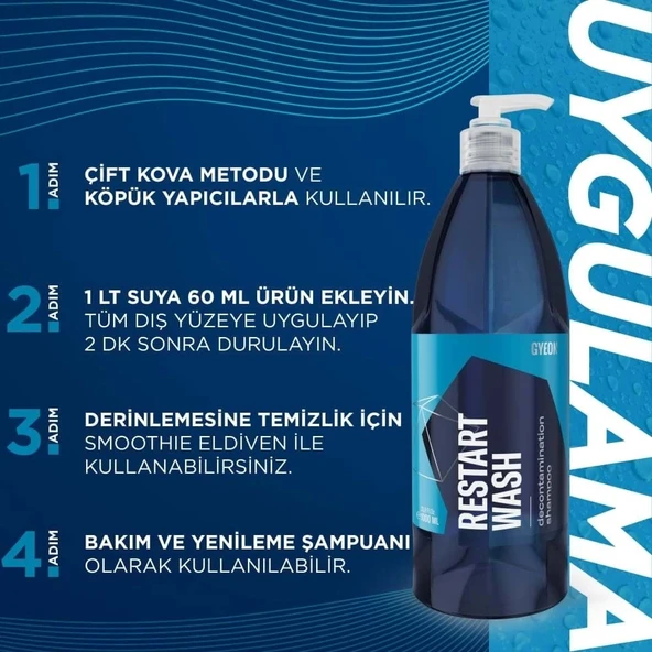 GYEON Q²M RestartWash Seramik Kaplama PPF Yenileyici Asidik Şampuan - 500 ml -Konsantre - 3