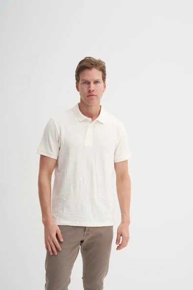 Cazador Polo Yaka Regular Fit Örme Dalga Desenli Tişört ürün görseli 1