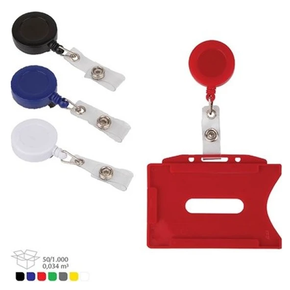 3A Yoyo Klipsli Plastik Yuvarlak Kırmızı (50 li paket) 1429 ürün görseli 1