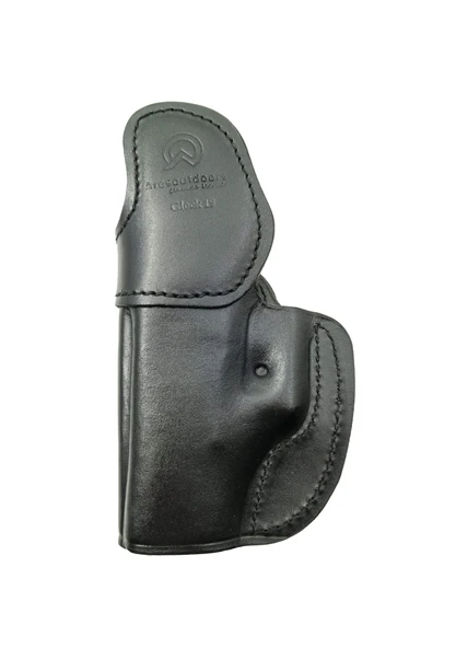 Glock 19 Uyumlu Gerçek Deri Siyah Kemer İçi Çıtçıtlı Silah Taşıma Kılıfı