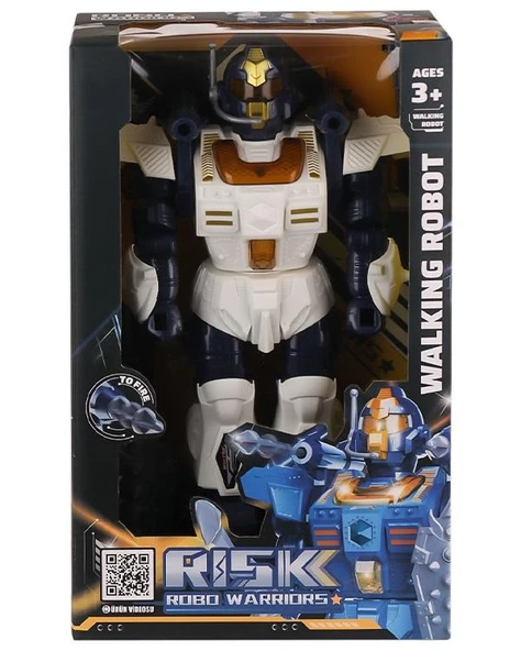 Ctoys Işıklı Sesli ve Roket Atan Savaşçı Beyaz Robot 6051