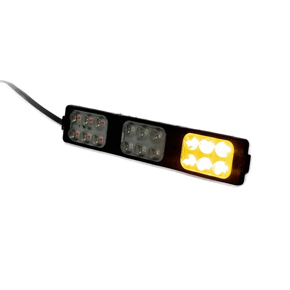 Polis çakar IP65 2835SMD Kırmızı Mavi Sarı Flaş Strobe Işıklar Aydınlatma oto araba motor 200LM LED DC 12V 9W 18 Göz Led 3 Renk 150x26MM - 4