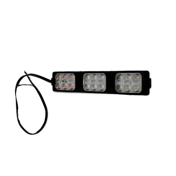 Polis çakar IP65 2835SMD Kırmızı Mavi Sarı Flaş Strobe Işıklar Aydınlatma oto araba motor 200LM LED DC 12V 9W 18 Göz Led 3 Renk 150x26MM - 9