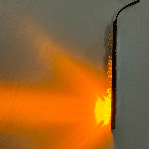 Polis çakar IP65 2835SMD Kırmızı Mavi Sarı Flaş Strobe Işıklar Aydınlatma oto araba motor 200LM LED DC 12V 9W 18 Göz Led 3 Renk 150x26MM - 7