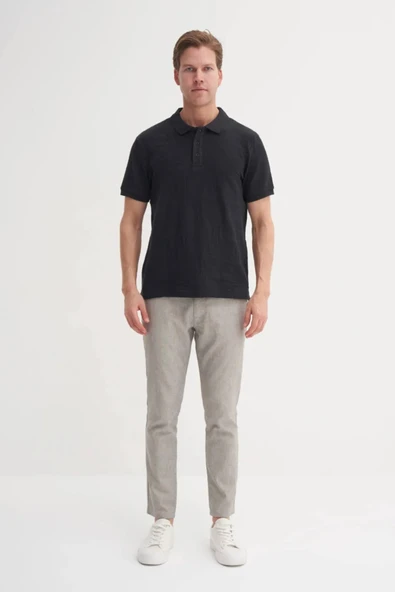 Cazador Polo Yaka Regular Fit Örme Dalga Desenli Tişört - Resim 3