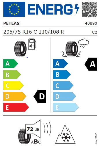 Petlas 205/75 R16 C 110/108R 8PR Full Grip PT925 (M+S) Kış Lastiği 2024 Üretim - 3