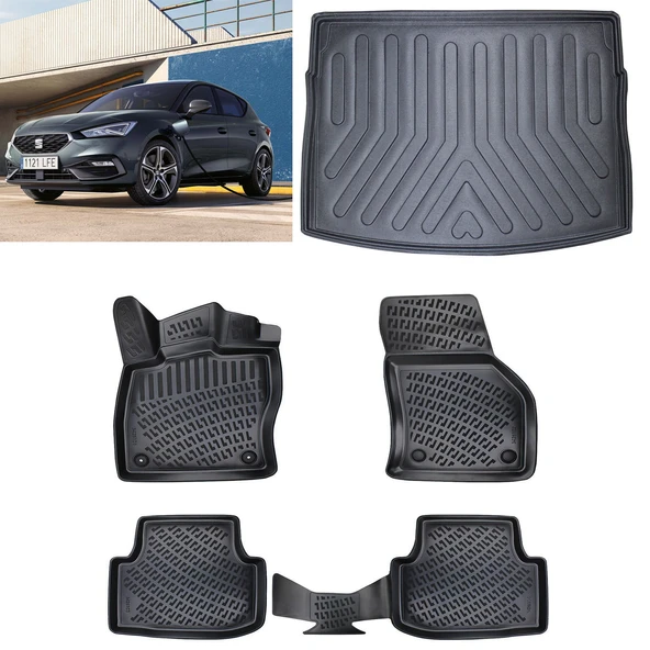 Rizline Seat Leon 2020 ve Sonrası e-Hyrbrid 3D Paspas ve Bagaj Havuzu Set ürün görseli