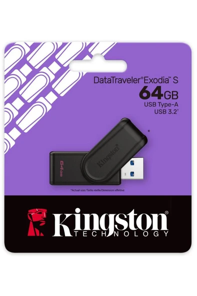 DataTraveler Exodia S 64GB DTXS USB3.2 Gen.1 USB Flash Bellek