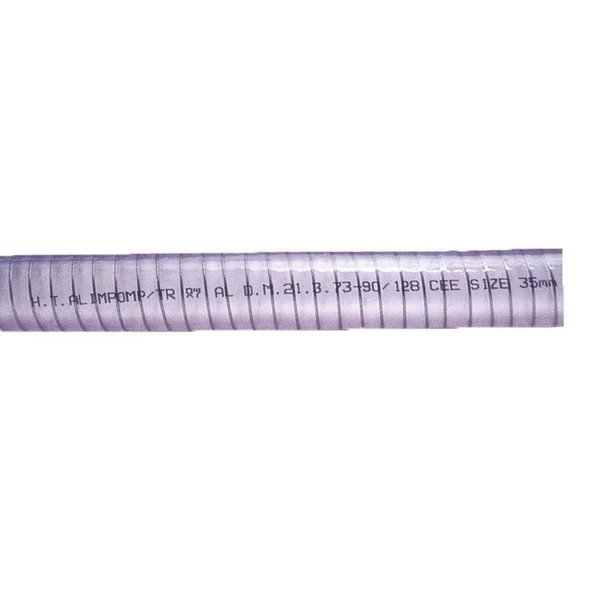 Sıvı Atık-Su Transfer Hortumu , PVC, Beyaz, Çelik Telle Güçlendirilmiş Ø15mm, 5/8'
