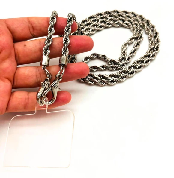 Angel Çanta Aksesuar 120 cm Burgulu Zincir Telefon Aksesuarı, Telefon Zinciri, Telefon Askısı, Telefon Boyun Askısı, Tüm Telefon Kılıfları İçin Uygundur (Kılıf Değildir)