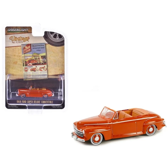 Greenlight 1/64 Vintage Ad Cars Series 10- 1946 Ford Super Deluxe Convertible - 2