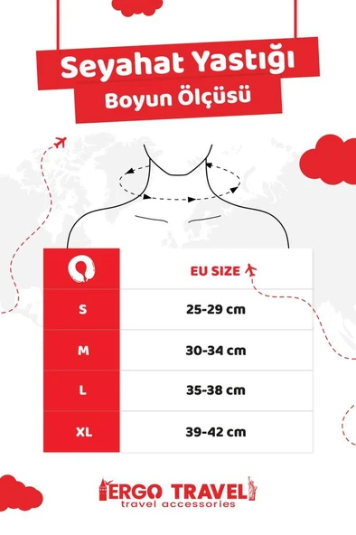 Lux Ortopedik Seyahat Yastığı Visco Boyun Destekli Seyahat Yastığı - Gri | Ergo Travel - Resim 3
