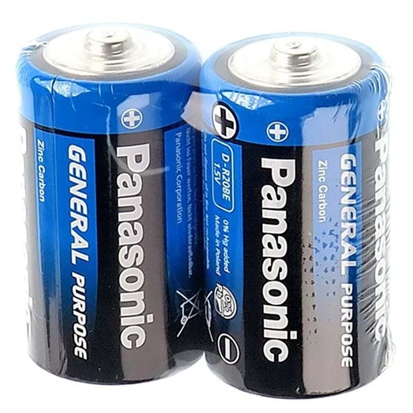 Panasonic Çinko Karbon Büyük Boy Pil (D) R20BE/2PS --24 LU