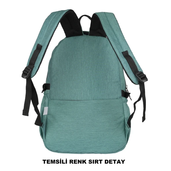 Relaxion Su Geçirmez Çok Gözlü Okul Sırt Çantası Bordo 2056 - 3