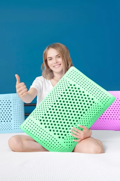 Air Terapi Hava Kanallı Ortopedik Yastık Visco Yastık Yeşil 60x40x16cm
