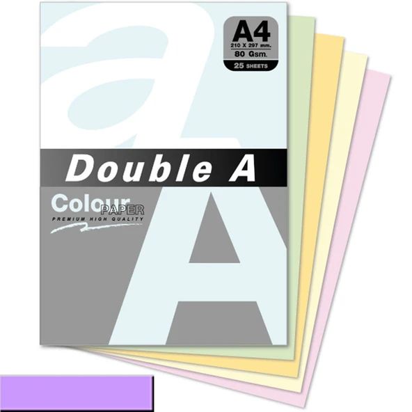 Double A Renkli Kağıt 25 Lİ A4 80 GR Pastel Lavanta