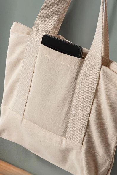 Desenli Bez Keten Omuz Çantası, Plaj Çantası, İşlemeli El ve Kol Çantası %100 Pamuk 36x29 cm - 5