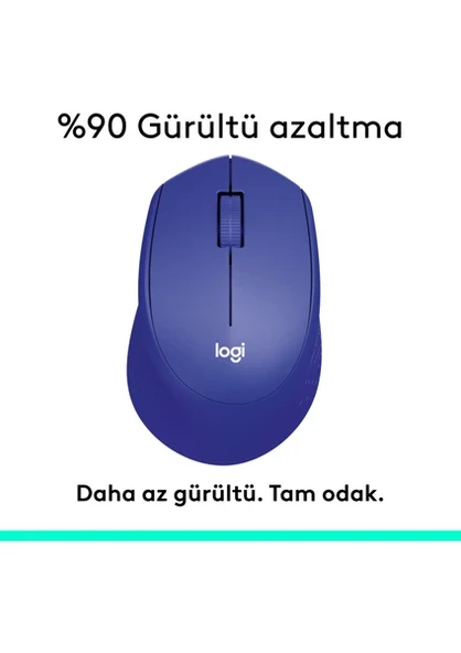Logitech M330 Silent Plus 910-004910 Mavi Sessiz Optik Kablosuz Mouse - 3