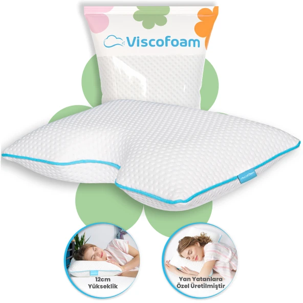 Shoulder Yan Yatanlar Boyun Destekli Ortopedik Yastık Boyun Destekli Visco Yastık - 58x40x12cm ürün görseli