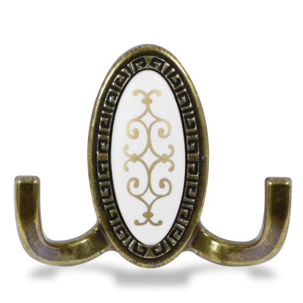 Seçil Vestiyer Duvar Askısı Dolap Elbise Askılığı Antik Sarı Metal Askı