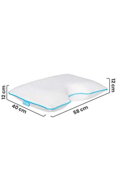 Shoulder Yan Yatanlar Boyun Destekli Ortopedik Yastık Boyun Destekli Visco Yastık - 58x40x12cm - Resim 3