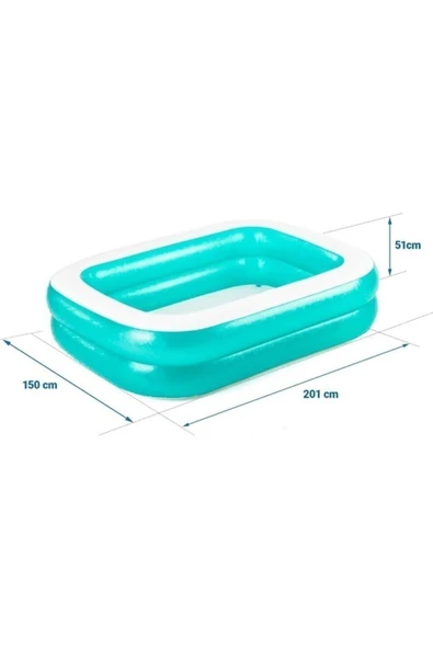 Akuamarin Dikdörtgen Şişme Havuz 201cm: Bahçenizde Ailecek Serinliğin Tadını Çıkarın! - 7