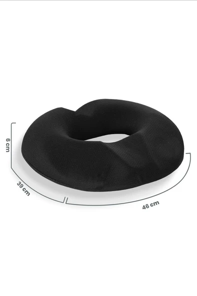 Ultralüks Ortopedik Oturma Simidi Kuyruk Sokumu Yastığı Visco Oturma Simidi - Siyah - Resim 3
